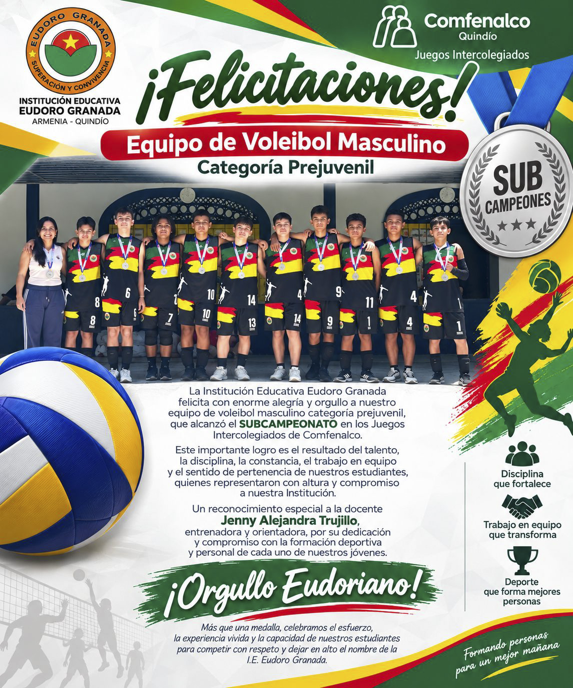 Subcampeones Prejuvenil de Voleibol